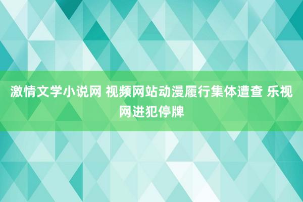 激情文学小说网 视频网站动漫履行集体遭查 乐视网进犯停牌