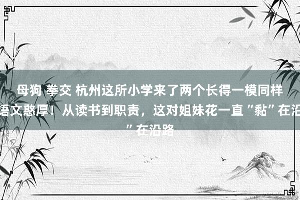 母狗 拳交 杭州这所小学来了两个长得一模同样的语文憨厚！从读书到职责，这对姐妹花一直“黏”在沿路