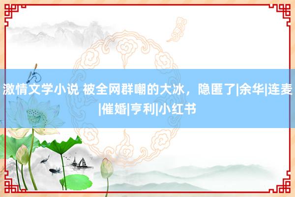 激情文学小说 被全网群嘲的大冰，隐匿了|余华|连麦|催婚|亨利|小红书