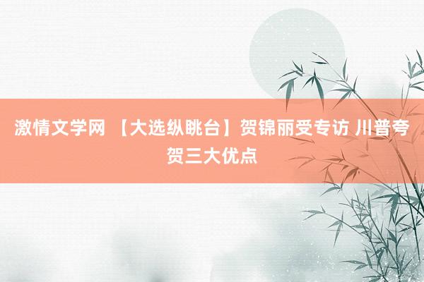 激情文学网 【大选纵眺台】贺锦丽受专访 川普夸贺三大优点