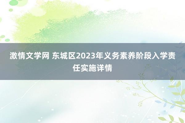 激情文学网 东城区2023年义务素养阶段入学责任实施详情