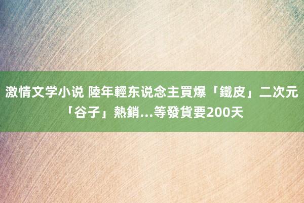 激情文学小说 陸年輕东说念主買爆「鐵皮」　二次元「谷子」熱銷...等發貨要200天