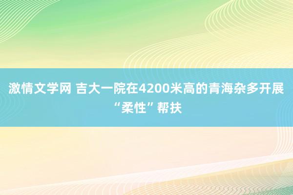 激情文学网 吉大一院在4200米高的青海杂多开展“柔性”帮扶